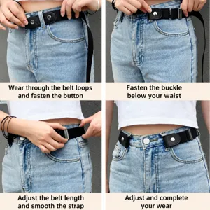 Cinturón de cintura invisible elástico para mujer ajustable jeans diseño sin costuras