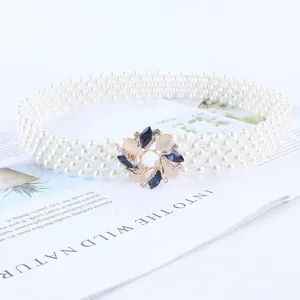 ceinture de taille en perles pour femme mode elastique chaine de robe avec strass