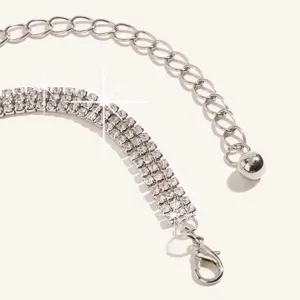 Catena da cintura con strass scintillanti per donne, elegante cintura di cristallo per abiti.