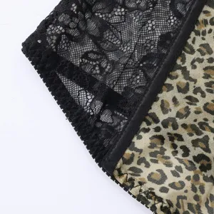 Leopard print lace corset top sexy sleeveless camisole for women clubwear outfit