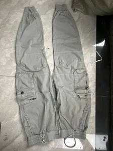 Men's summer Japanese cargo pants, loose fit casual trousers with multiple pockets.