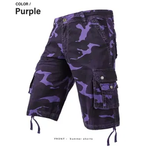 Men's Cotton Camouflage Cargo Shorts Casual Multi-Pocket Summer Loose Fit Shorts Outdoor Military Camo Shorts For Men