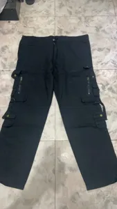 Men's casual washed cargo pants loose multi-pocket trousers outdoor streetwear tactical pants