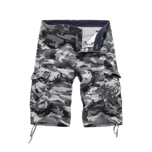 Ανδρικά Casual Βαμβακερά Cargo Shorts με Πολλαπλές Τσέπες Άνετη Γραμμή Παραλλαγής Στρατιωτικό Καλοκαιρινό Παντελόνι