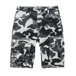Men's camouflage cargo shorts casual multi-pocket straight fit summer outdoor half pants