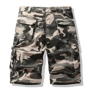 Pantalones cortos cargo de camuflaje para hombre casual táctico bolsillos rectos