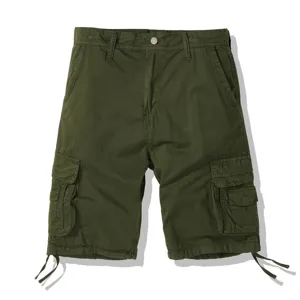 Men's Casual Pure Cotton Cargo Shorts Multi Pocket Straight Fit Outdoor Summer Sports Military Style Shorts