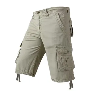 Men's Casual Cotton Cargo Shorts Loose Fit Multi Pocket Vintage Washed Summer Outdoor Daily Straight Leg Shorts