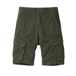 Mens casual loose fit cargo shorts solid color military tactical five point shorts