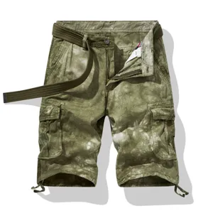 Men's Casual Cargo Shorts Cotton Loose Fit Multi-Pocket Camouflage Summer Outdoor Sports Shorts