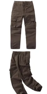 Herren verdickte Freizeit Cargo Hose mit vielen Taschen, gerades Bein, bequeme Passform.