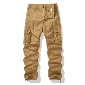 Pantaloni Cargo Casual da Uomo Multi-Tasca Lavati Vestibilità Dritta Militare Tattico Cotone Pantaloni da Lavoro All'aperto