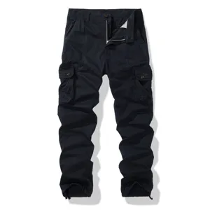 Pantaloni cargo uomo neri multi-tasche pantaloni casual tattici stile streetwear moda outdoor