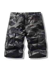 Men's camouflage cargo shorts casual multi-pocket tactical short pants for outdoor wear