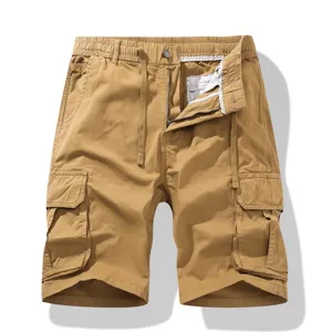 Men's Casual Cotton Cargo Shorts Multi Pocket Straight Fit Summer Outdoor Sports Short Pants