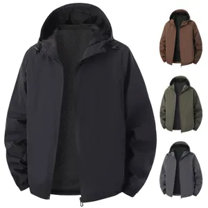 Heren Hooded Windbreaker Jas Outdoor Grote Maat Casual Sportjas voor Dagelijks Gebruik