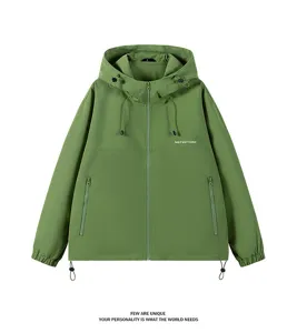Men's Autumn Hooded Jacket Loose Casual Windbreaker Drop Shoulder Streetwear Outerwear