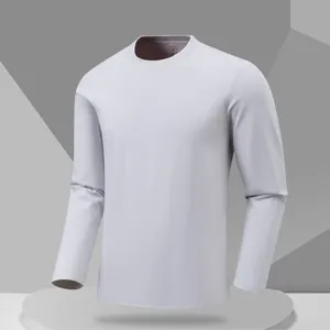 Men's Casual Slim Fit Crew Neck Long Sleeve Sweatshirt Solid Color Elastic Base Layer Top
