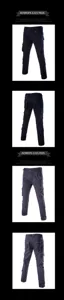 Men's casual loose fit cargo pants with multi-pockets solid color tactical trousers.