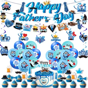 Alles Gute Zum Vatertag Party Deko Set Latexballons Papier Banner Kuchen Deko Blaues Thema Super Dad Festival Banner Girlande Set
