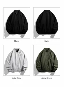 Men's waterproof windproof bomber jacket baseball collar casual loose outerwear multiple colors
