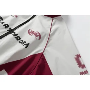 2025 neue Herren Stehkragen Motorradjacke trendige Colorblock bedruckte Streetwear
