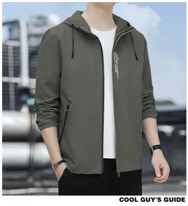 Giacca casual con cappuccio uomo autunno inverno moda top elegante abbigliamento comodo.