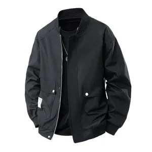 Veste utilitaire ample et décontractée pour hommes, manteau noir printemps automne