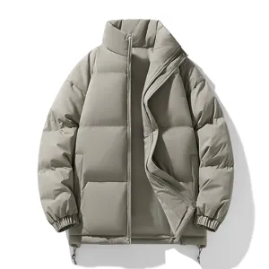 Giacca invernale imbottita da uomo casual con colletto alto cappotto caldo moda.
