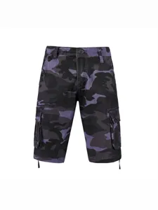 Pantaloncini cargo camouflage viola da uomo bermuda casual estivi streetwear stile