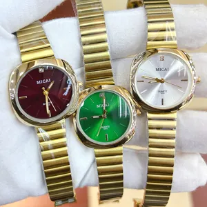 MICAI vintage bamboo link gold chain women watch elegant small face quartz wrist watch