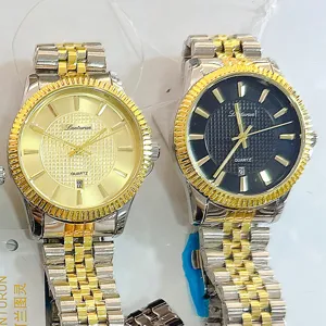 Orologio uomo al quarzo impermeabile acciaio inossidabile data bicolore elegante