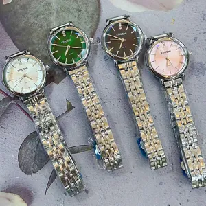 KOUSHI Women Quartz Watch Set Elegant Fashion Metal Strap Multi-color Dials Casual Timepiece