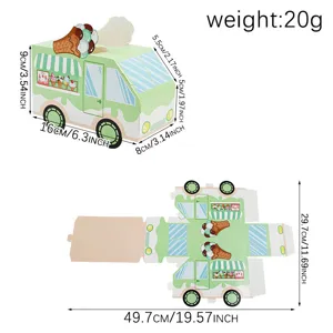 Caja de regalo de papel con forma de camión de helado fiesta caja bonita dulce