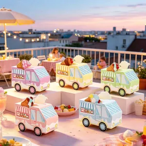 Bonita caja de regalo caramelos camion helado embalaje creativo para fiestas eventos