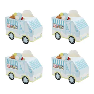 Caja de embalaje de papel de regalo de caramelos de camión de helado creativo lindo