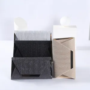 Evening clutch bag for women, minimalist pleated sequin design with metal clasp and chain strap detail.