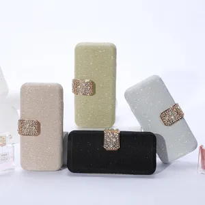 Sac de Soirée Pailleté pour Femmes Pochette Strass Étincelants Élégant Mariage Fête Sac à Main Chaîne Métallique Bandoulière