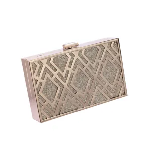 Κομψή χρυσή γεωμετρική τσάντα βραδινή clutch για γυναίκες σε πάρτι και εκδηλώσεις