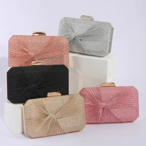 Women's Evening Bag Pleated Banquet Clutch Bag Unique Design Shoulder Makeup Bag