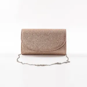 Women Glitter Evening Bag Minimalist Sequin Clutch PU Leather Fashion Versatile Chain Crossbody Bag