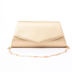 Borsa da Sera da Donna in Pelle PU Tinta Unita Pochette con Catena Elegante Borsa a Tracolla per Banchetti
