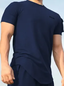 Mens casual short sleeve t-shirt set breathable comfortable summer sportswear outfit top