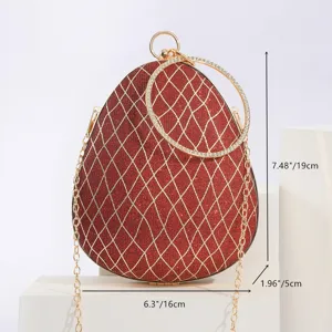 Rote glitzernde Wassertropfen Abendtasche Clutch mit Ringgriff und Kette für Damen.
