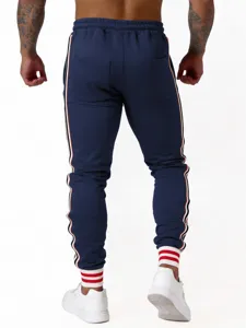 Heren casual joggingbroek met zijstrepen, slanke sportbroek met comfortabele elastische boorden.