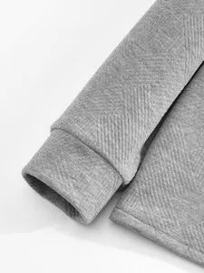 Chemise homme slim jacquard manches longues casual printemps automne quotidien top gris stylé.