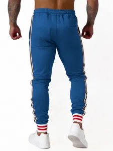 Heren casual slim fit trainingsbroek met zijstreep en manchetten voor dagelijks gebruik.