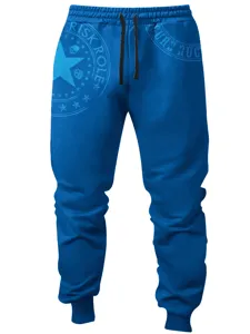 Pantalón de chándal casual azul para hombre con cordón y estampado de estrellas.