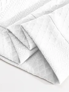 Men sweatshirt fabric detail white geometric texture soft comfortable knit material close-up