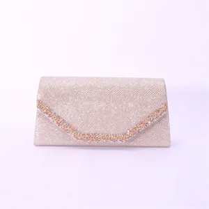 Sparkling rhinestone evening clutch bag, elegant sequin wedding purse for women and formal party use.